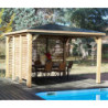 Pool house Blueterm bois thermo chauffé 12,32m² + 2 parois HABRITA