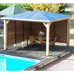 Pool house Blueterm bois thermo chauffé 12,32m² + 2 parois HABRITA