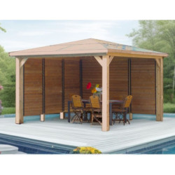 Pool house Blueterm bois thermo chauffé 12,32m² + 2 parois HABRITA