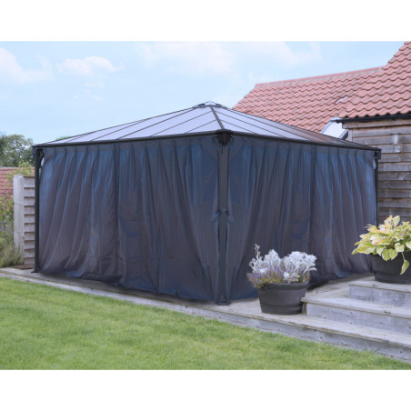 Rideaux en polyester gris pour pergola Milano™ 4300 & Martinique™ 5000 Palram - Canopia