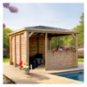 Pool house Blueterm bois thermo chauffé 12,32m² + comptoirs HABRITA