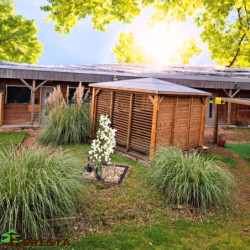 Pool house Blueterm bois thermo chauffé 12,32m² + comptoirs HABRITA