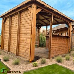 Pool house Blueterm bois thermo chauffé 12,32m² + comptoirs HABRITA