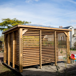 Pool house Blueterm bois thermo chauffé 12,32m² + comptoirs HABRITA