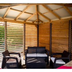 Pool house Blueterm bois thermo chauffé 12,32m² + comptoirs HABRITA