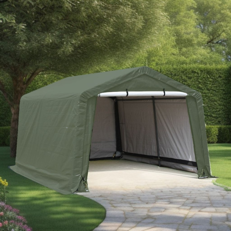 Abri de jardin vert Habrita de 9,30m² en toile renforcée