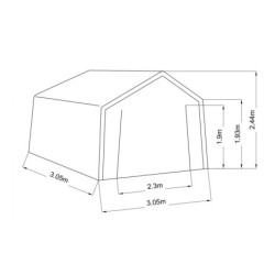 Abri de jardin vert Habrita de 9,30m² en toile renforcée