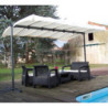 Pergola marquise 9m² HABRITA acier anthracite et toile repliable écru