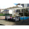 Pergola marquise 9m² HABRITA acier anthracite et toile repliable écru