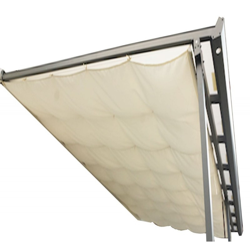 Rideau d'ombrage polyester écru pour toit terrasse alu 9,21m² HABRITA