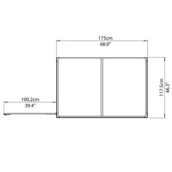 Abri Skylight Midnight Grey 2,06m² monopente  - Palram - Canopia
