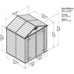 Abri de jardin Skylight 2,65m² Midnight grey de Palram - Canopia