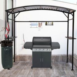 Protection pour barbecue 2,57m² Habrita en acier finition époxy gris