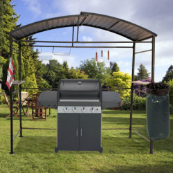 Abri pour barbecue 3,94m² Habrita double toit en acier galvanisé