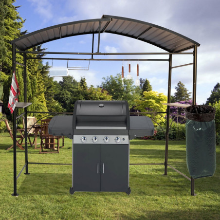 Abri pour barbecue 3,94m² Habrita double toit en acier galvanisé
