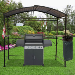 Abri pour barbecue 3,94m² Habrita double toit en acier galvanisé