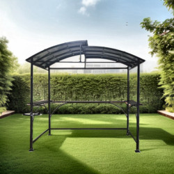 Abri pour barbecue 3,94m² Habrita double toit en acier galvanisé