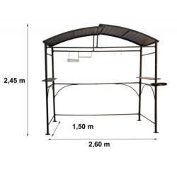 Abri pour barbecue 3,94m² Habrita double toit en acier galvanisé