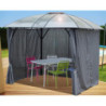 Gloriette alu anthracite avec rideaux et polycarbonate HABRITA 10,80m²