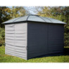 Gloriette alu anthracite avec rideaux et polycarbonate HABRITA 10,80m²