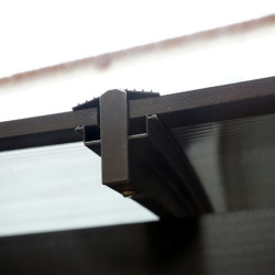 Gloriette alu anthracite avec rideaux et polycarbonate HABRITA 10,80m²