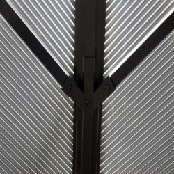 Gloriette alu anthracite avec rideaux et polycarbonate HABRITA 10,80m²