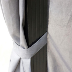 Gloriette alu anthracite avec rideaux et polycarbonate HABRITA 10,80m²