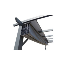 Pergola 12m² HABRITA 100% alu anthracite+toile d'ombrage 140gr/m² gris