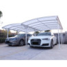 Carport double en aluminium laqué blanc et polycarbonate 6mm X-METAL