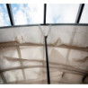 Pergola arche 11,22m² HABRITA alu/acier gris + toile d'ombrage écru