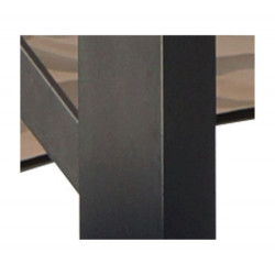 Pergola arche 11,22m² HABRITA alu/acier gris + toile d'ombrage écru