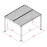 Pergola bioclimatique 10,80m² alu + toit avec lames ovales HABRITA