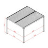Pergola bioclimatique 10,80m² alu + toit avec lames ovales HABRITA