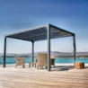 Pergola bioclimatique 10,80m² alu + toit avec lames ovales HABRITA