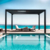 Pergola bioclimatique 10,80m² alu + toit avec lames ovales HABRITA