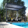 Pergola bioclimatique 10,80m² alu + toit avec lames ovales HABRITA