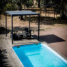 Pergola bioclimatique 10,80m² alu + toit avec lames ovales HABRITA