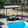 Pergola bioclimatique 10,80m² alu + toit avec lames ovales HABRITA