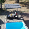 Pergola bioclimatique 10,80m² alu + toit avec lames ovales HABRITA