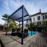 Pergola bioclimatique 10,80m² alu + toit avec lames ovales HABRITA