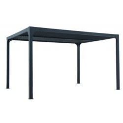Pergola bioclimatique 10,80m² alu + toit avec lames ovales HABRITA