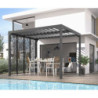 Pergola bioclimatique 10,80m² alu avec 4 panneaux moucharabieh HABRITA