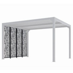 4 panneaux moucharabieh pergola bioclimatique 10,80m² HABRITA côté 3m