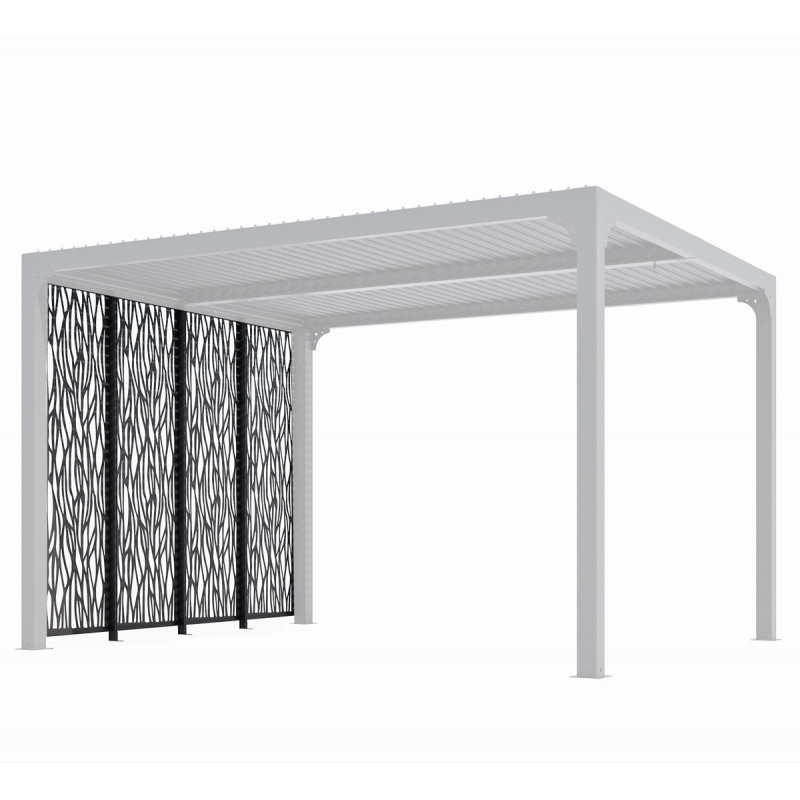 4 panneaux moucharabieh pergola bioclimatique 10,80m² HABRITA côté 3m