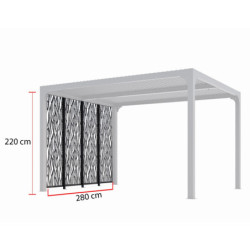 4 panneaux moucharabieh pergola bioclimatique 10,80m² HABRITA côté 3m