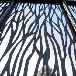 4 panneaux moucharabieh pergola bioclimatique 10,80m² HABRITA côté 3m