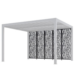 5 panneaux moucharabieh pergola bioclimatique alu HABRITA côté 3,60m