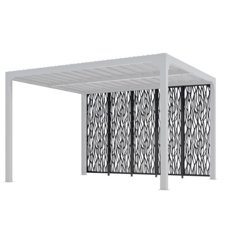 5 panneaux moucharabieh pergola bioclimatique alu HABRITA côté 3,60m
