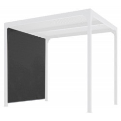 Rideau store PVC gris pour pergola bioclimatique alu 10,80m² HABRITA