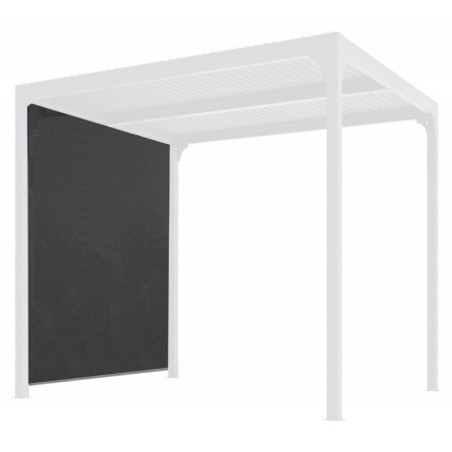 Rideau store PVC gris pour pergola bioclimatique alu 10,80m² HABRITA
